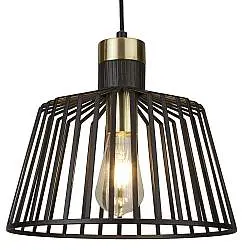Sospensione Industrial Birg Cage Acciaio Nero Adjustable 1 Luce E27 D30Cm