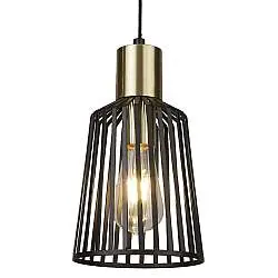 Sospensione Industrial Birg Cage Acciaio Nero Adjustable 1 Luce E27 D16Cm