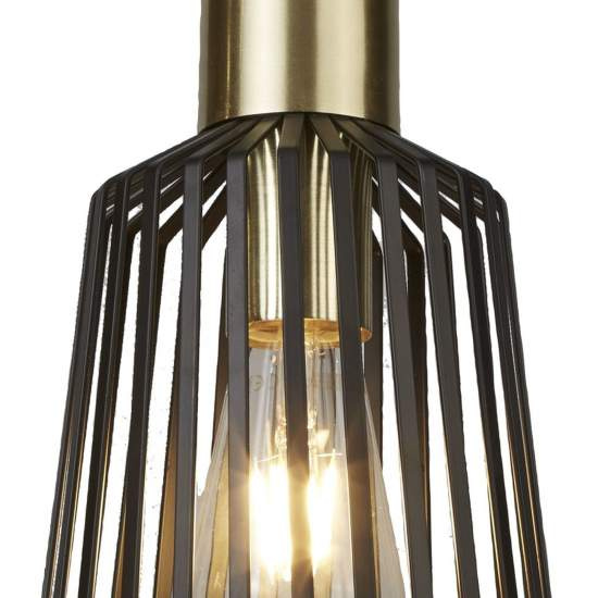 Sospensione Industrial Birg Cage Acciaio Nero Adjustable 1 Luce E27 D16Cm 9412BK
