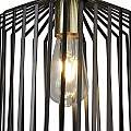 Sospensione Industrial Birg Cage Acciaio Nero Adjustable 1 Luce E27 D22Cm 9413BK