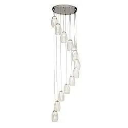 Lampadario Contemporaneo Ciclon Acciaio Cromo Vetro Trasparente Led 60W 3000K