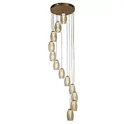 Lampadario Contemporaneo Ciclon Acciaio Bronzo Vetro Led 5,33W 3000K