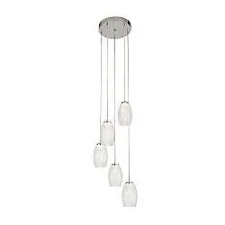Lampadario Contemporaneo Ciclon Acciaio Cromo Vetro Trasparente Led 27W 3000K