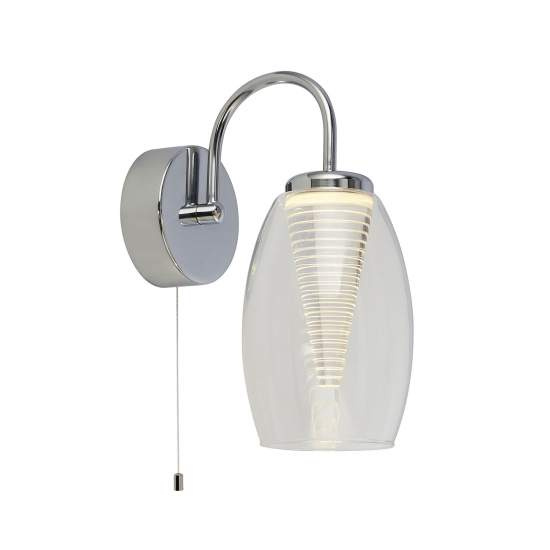Applique Contemporanea Ciclon Metallo Cromo Vetro Trasparente Led 6W 3000K 97292-1CL
