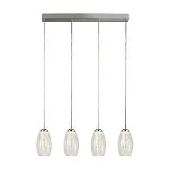 Lampadario Contemporaneo Ciclon Acciaio Cromo Vetro Trasparente Led 22W 3000K