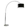 Piantana Contemporaneo Archi Acciaio Cromo Tessuto Bianco 1 Luce E27 EU1013CC
