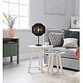 Lampada Da Scrivania Contemporanea Vimini Acciaio Nero Tessuto Bianco 1 Luce E27 EU11201-1BK
