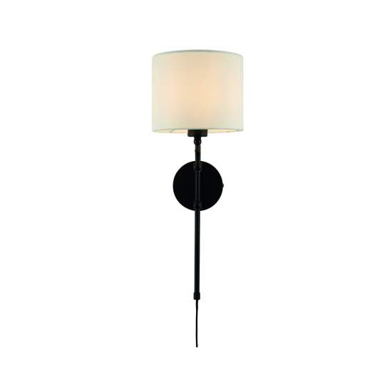 Applique Contemporanea Monaco Acciaio Nero Marrone 1 Luce E27 EU12081-1BK