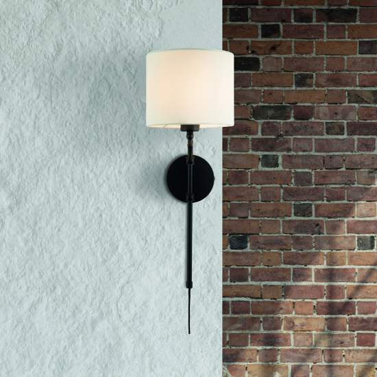 Applique Contemporanea Monaco Acciaio Nero Marrone 1 Luce E27 EU12081-1BK