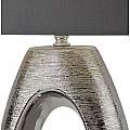 Lampada Da Scrivania Artigiano Ceramica Cromo Tessuto Grigio 1 Luce E27 EU1213CC