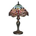 Lampada Da Scrivania-Ufficio Tiffany Libellula Acciaio Ottone 1 Luce E27 EU1287