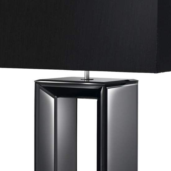 Lampada Da Scrivania Contemporaneo Mirror Vetro Nero Tessuto 1 Luce E27 EU1610BK