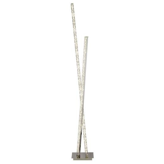 Piantana Contemporaneo Trifoglio Acciaio Cromo Vetro Trasparente Led 30W 4000K EU2112CC