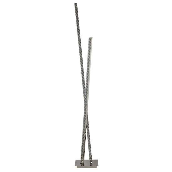 Piantana Contemporaneo Trifoglio Acciaio Cromo Vetro Trasparente Led 30W 4000K EU2112CC