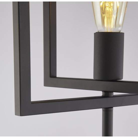 Piantana Industrial-Nordico Plaza Acciaio Nero 1 Luce E27 EU23202-1BK