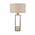 Lampada Da Scrivania Contemporanea Claire Metallo Oro Tessuto Bianco 1 Luce E27 EU2871GO