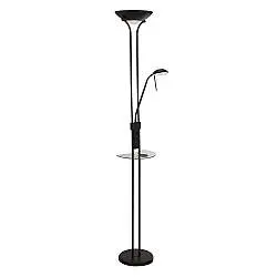 Piantana Senza Fili Acciaio Nero Policarbonato Trasparente Led 22,4W 3000K
