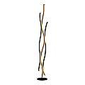 Piantana Moderna Fioritura Alluminio Nero Silicone Marrone Led 32W Cct EU32102-1BK