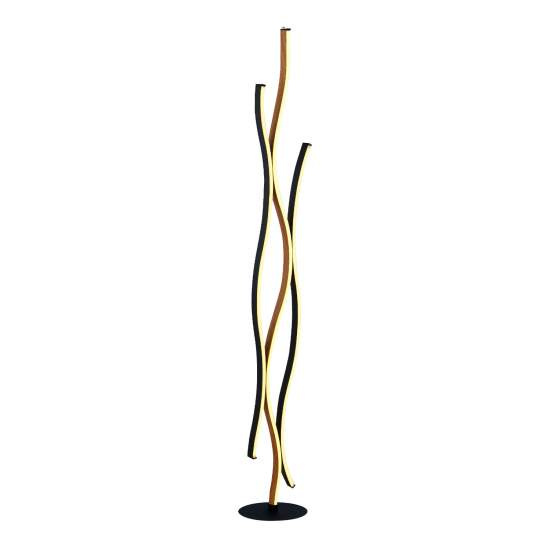 Piantana Moderna Fioritura Alluminio Nero Silicone Marrone Led 32W Cct EU32102-1BK
