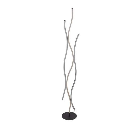 Piantana Moderna Fioritura Alluminio Nero Silicone Marrone Led 32W Cct EU32102-1BK