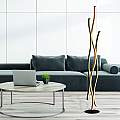Piantana Moderna Fioritura Alluminio Nero Silicone Marrone Led 32W Cct EU32102-1BK