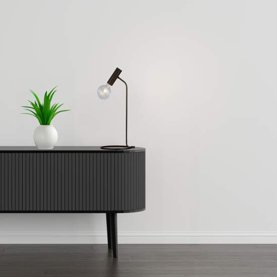 Lampada Da Scrivania Industrial-Nordico Dulwich Acciaio Nero 1 Luce E27 EU35721-1BK