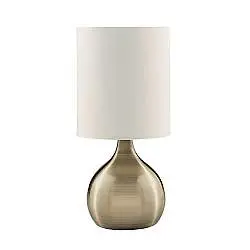 Abatjour Contemporaneo Tocco Acciaio Ottone Tessuto 1 Luce E14