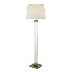 Piantana Contemporaneo Pedestal Acciaio Adjustable Vetro Trasparente 1 Luce E27
