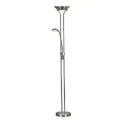 Piantana Contemporaneo Mother Child Acciaio Argento Vetro Led 15,41W 3000K