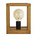 Abatjour Industrial-Nordico Square Legno Marrone Nero 1 Luce E27 EU54742-1NA