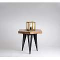 Abatjour Industrial-Nordico Square Legno Marrone Nero 1 Luce E27 EU54742-1NA