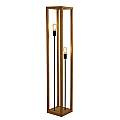 Piantana Industrial-Nordico Square Legno Marrone Nero 2 Luci E27 EU54742-2NA