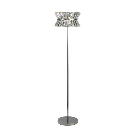 Piantana Quartieri Alti Acciaio Cromo Cristallo Trasparente 3 Luci G9 EU59411-3CC