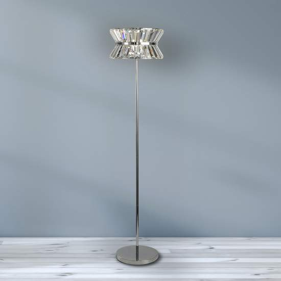 Piantana Quartieri Alti Acciaio Cromo Cristallo Trasparente 3 Luci G9 EU59411-3CC
