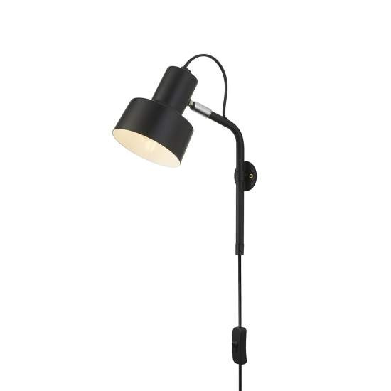 Applique Moderna Conico Acciaio Bianco Nero 1 Luce E14 EU60228BK