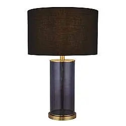 Lampada Da Scrivania Contemporanea Libertà Acciaio Blu Vetro Nero 1 Luce E27