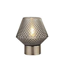 Abatjour Contemporaneo Avia Vetro Cromo Acciaio Fumè 1 Luce E27 Abatjour Contemporaneo Avia Vetro Cromo Acciaio Fumè 1 Luce E27