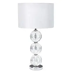 Lampada Da Scrivania Classico Bliss Acciaio Cromo Vetro Bianco 1 Luce E27