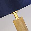 Lampada Da Scrivania Contemporanea Londra Acciaio Ottone Velluto Blu 1 Luce E27 EU65721AZ