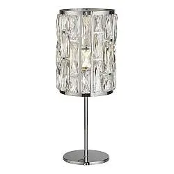 Lampada Da Scrivania Gioiello Acciaio Cromo Vetro Trasparente 1 Luce E14