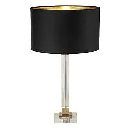 Lampada Da Scrivania Scarborough Acciaio Ottone Velluto Nero 1 Luce E27