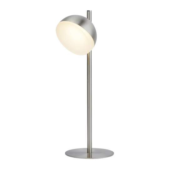 Abatjour Contemporaneo Tully Acciaio Argento Policarbonato Led 6W 3000K EU7451-1SS