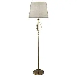 Piantana Contemporaneo Las Vegas Acciaio Ottone Tessuto Bianco 1 Luce E27