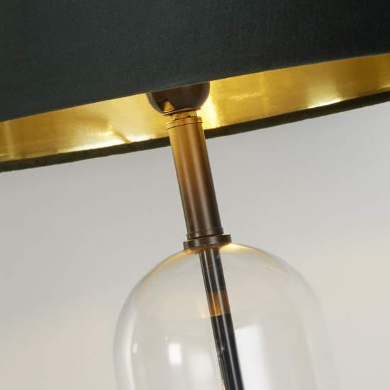 Lampada Da Scrivania Oxford Acciaio Ottone Tessuto Verde E Oro 1 Luce E27 EU81711GR