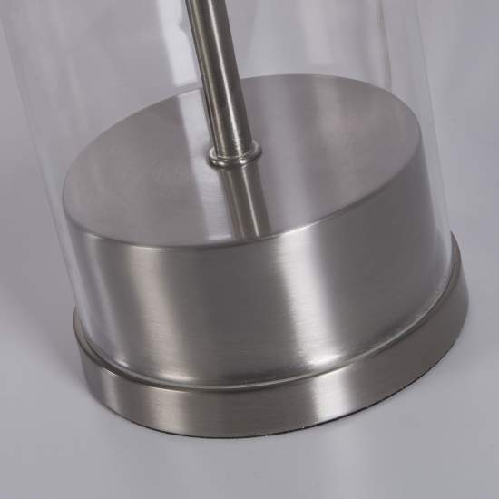 Lampada Da Scrivania Contemporanea Oxford Acciaio Grigio Vetro 1 Luce E27 EU81711SN