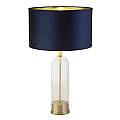 Lampada Da Scrivania Contemporanea Oxford Acciaio Ottone Tessuto Blu 1 Luce E27 EU81712AZ