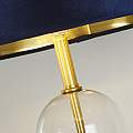 Lampada Da Scrivania Contemporanea Oxford Acciaio Ottone Tessuto Blu 1 Luce E27 EU81712AZ