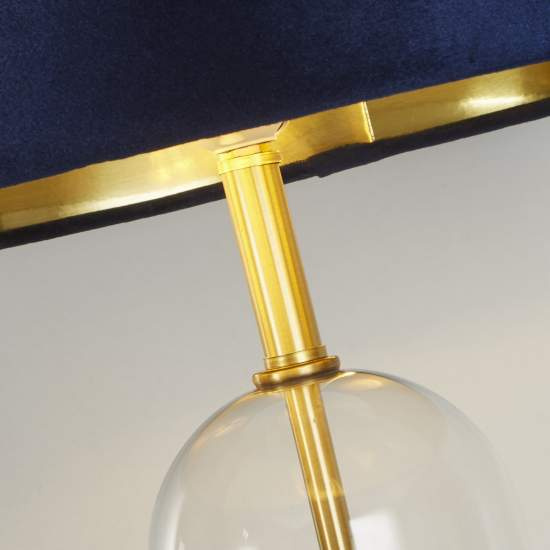 Lampada Da Scrivania Contemporanea Oxford Acciaio Ottone Tessuto Blu 1 Luce E27 EU81712AZ