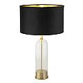 Lampada Da Scrivania Contemporanea Oxford Acciaio Ottone Tessuto Nero1 Luce E27 EU81712BK