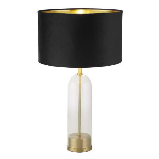Lampada Da Scrivania Contemporanea Oxford Acciaio Ottone Tessuto Nero1 Luce E27 EU81712BK